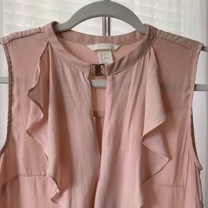 H&M Pink ruffled sleeveless blouse 6